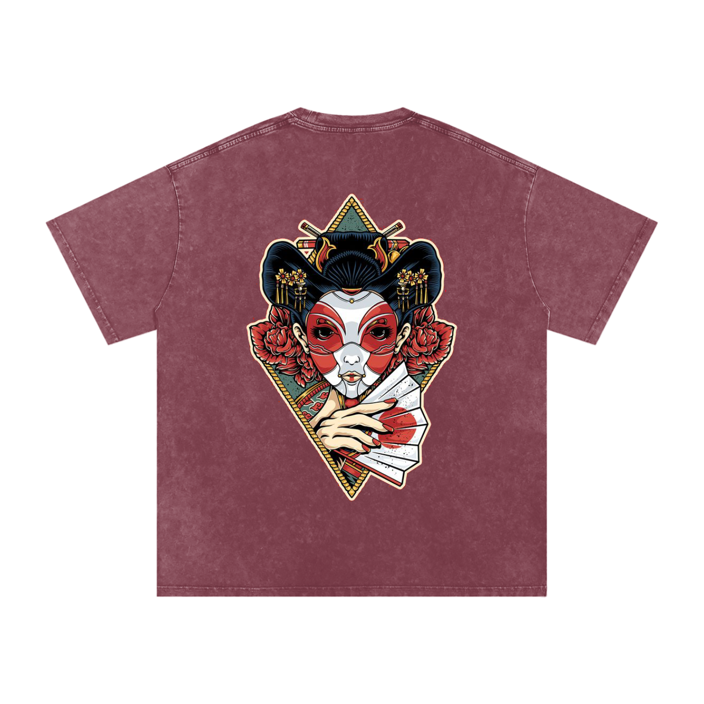 snow washed oversized cotton t-shirt