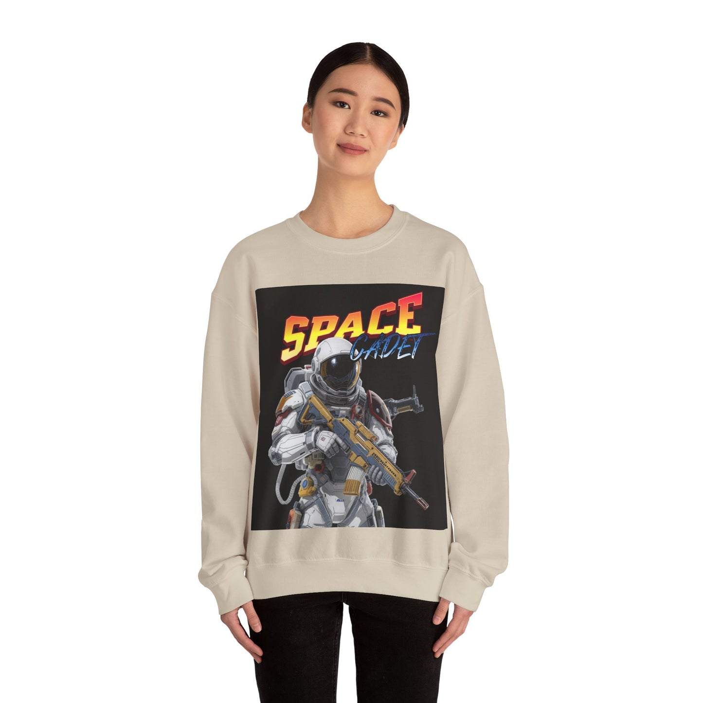 space cadet crewneck sweatshirt — retro astronaut graphic