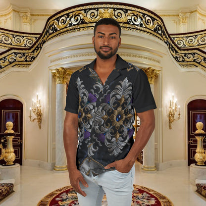 "Black Gold"Hawaiian Camp Shirt