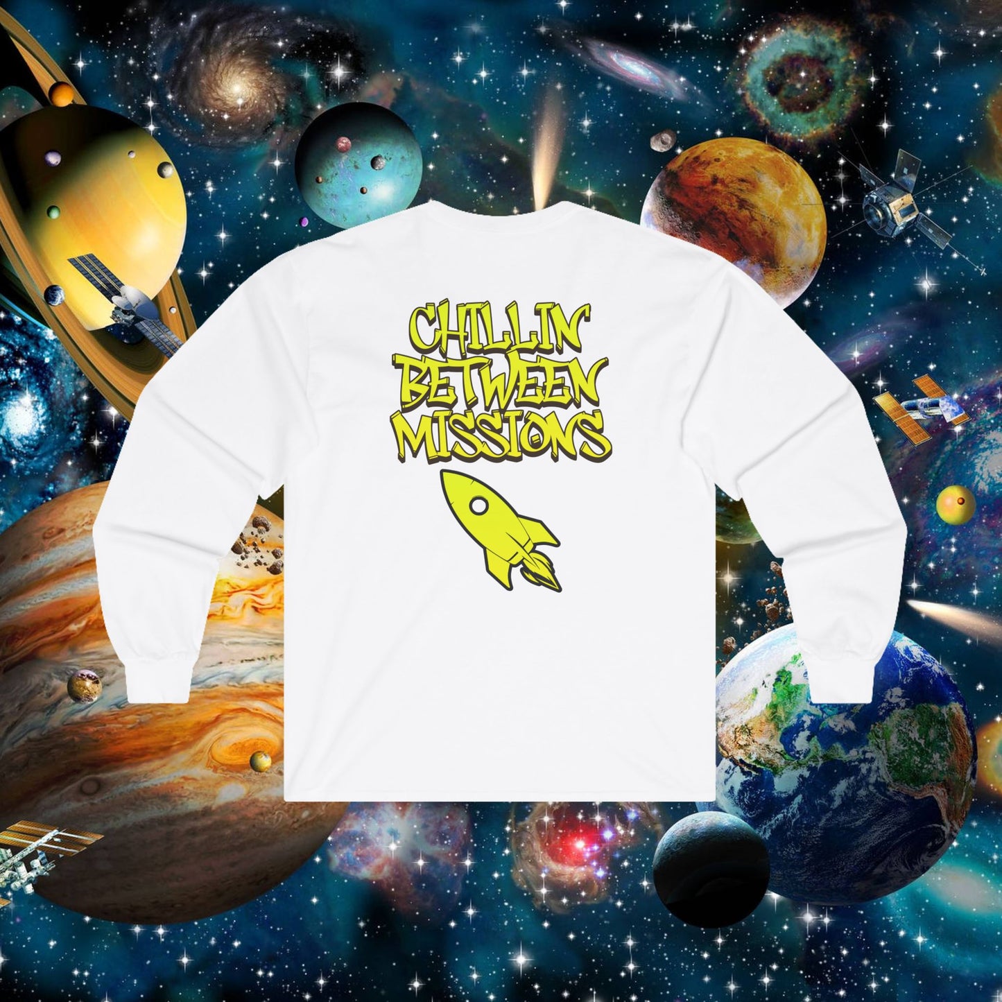 space cadet long sleeve tee unisex | chill society space tee | unisex sci-fi graphic shirt | space mission long sleeve tee | casual space streetwear tee