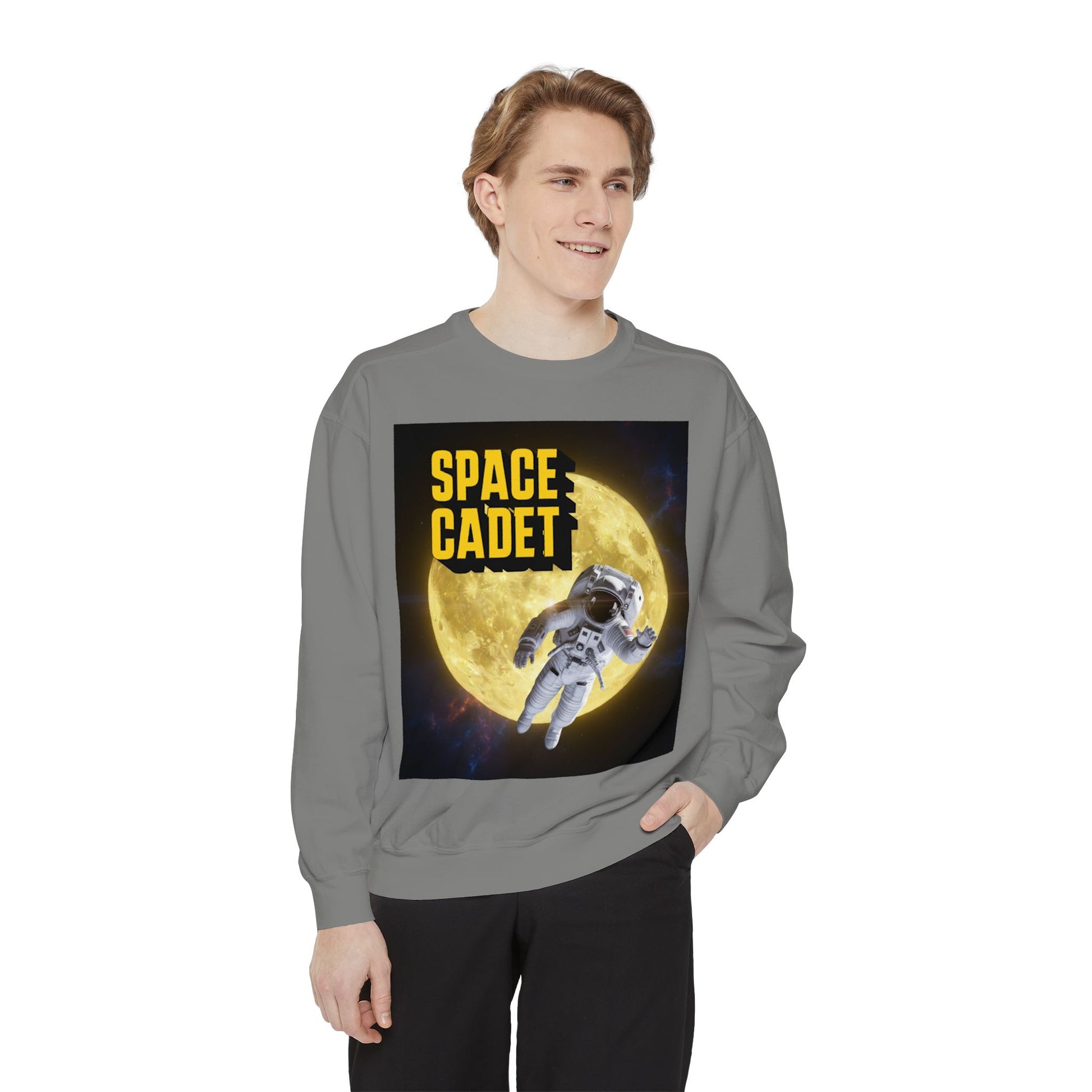 Space Cadet Sweatshirt Astronaut Moon | Chill Society Space Crewneck | Unisex Graphic Sweatshirt | Moon Graphic Streetwear Pullover | Astronaut Streetwear Sweatshirt