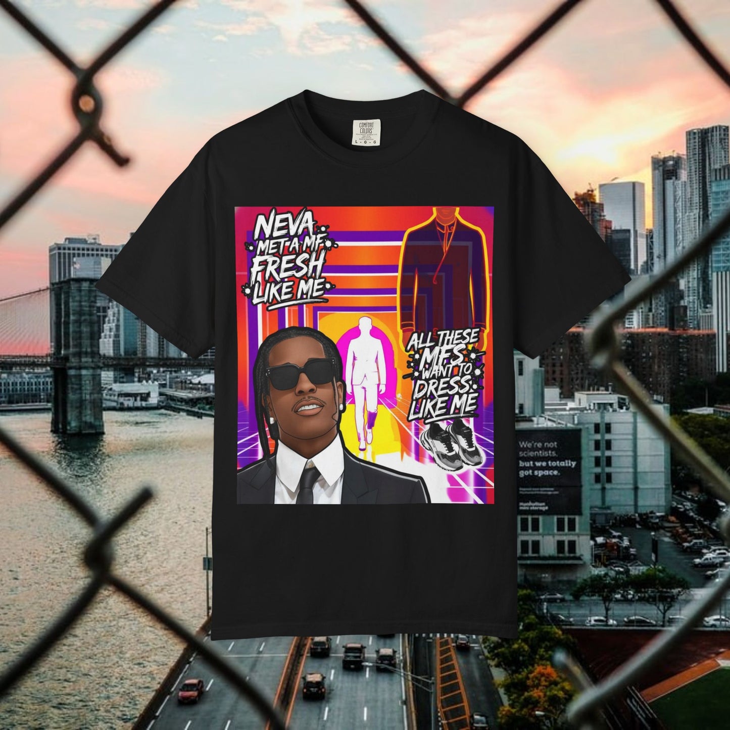 urban graphic t-shirt: fresh style & qr code