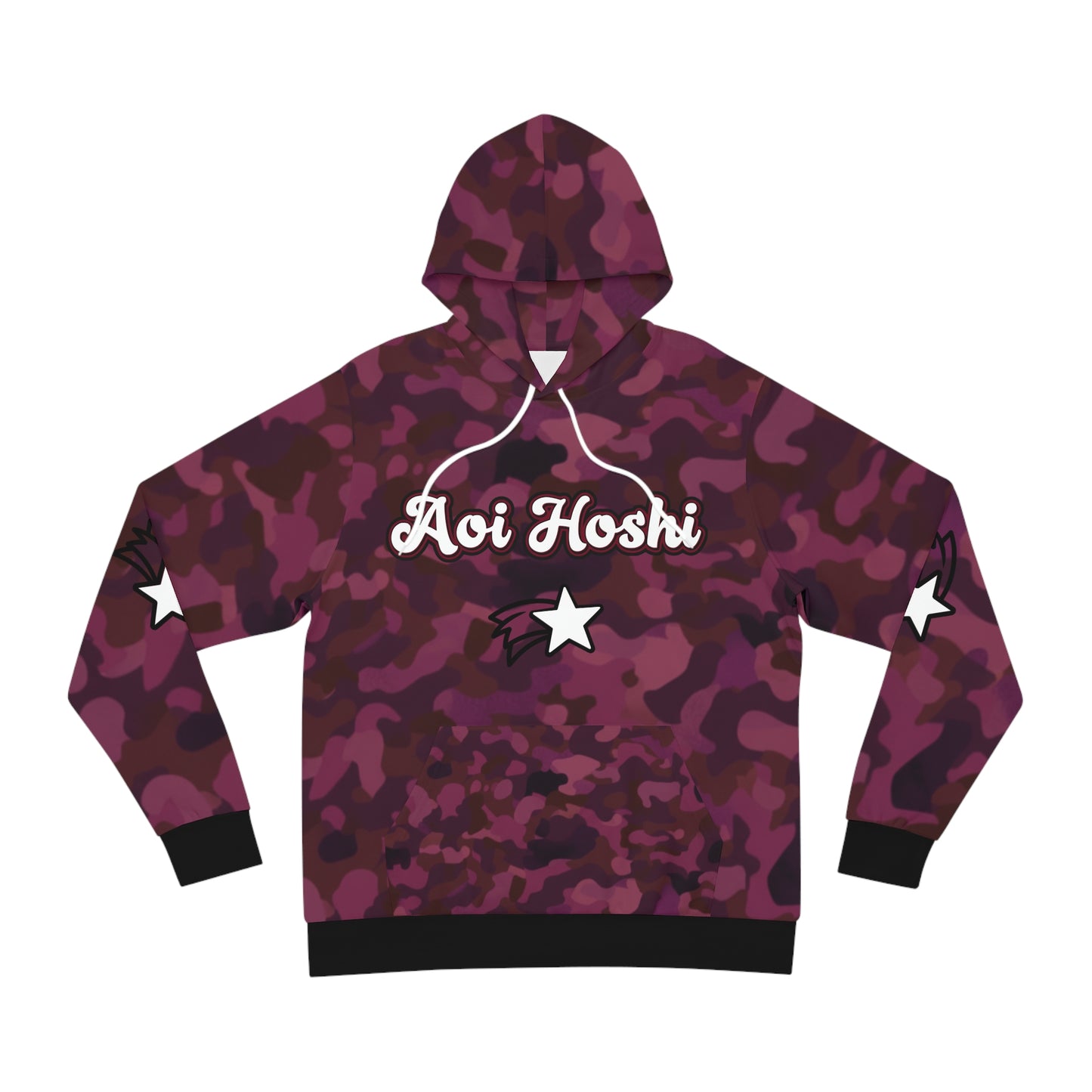 maroon camo "aoi hoshi" oni hoodie