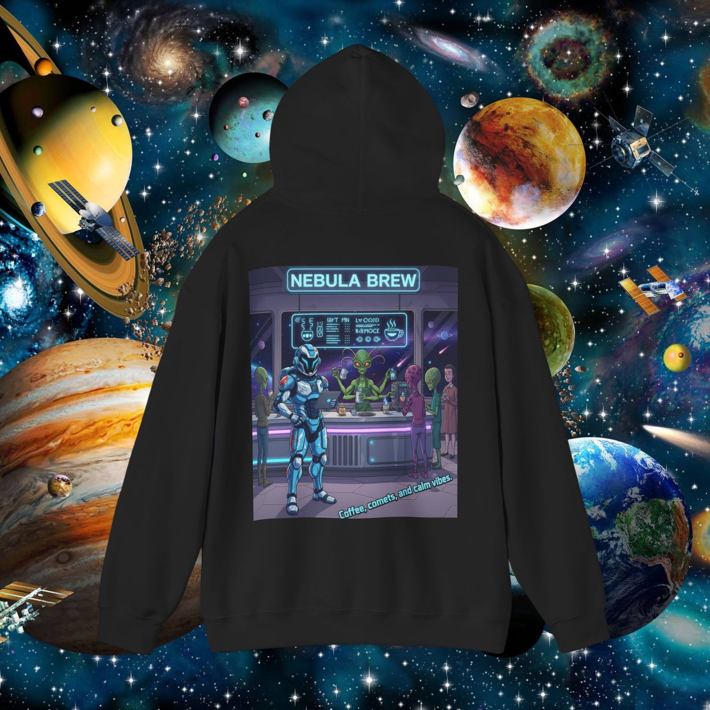 space street hoodie retro sci-fi | chill society space hoodie | unisex sci-fi pullover | retro streetwear hoodie | space graphic unisex hoodie