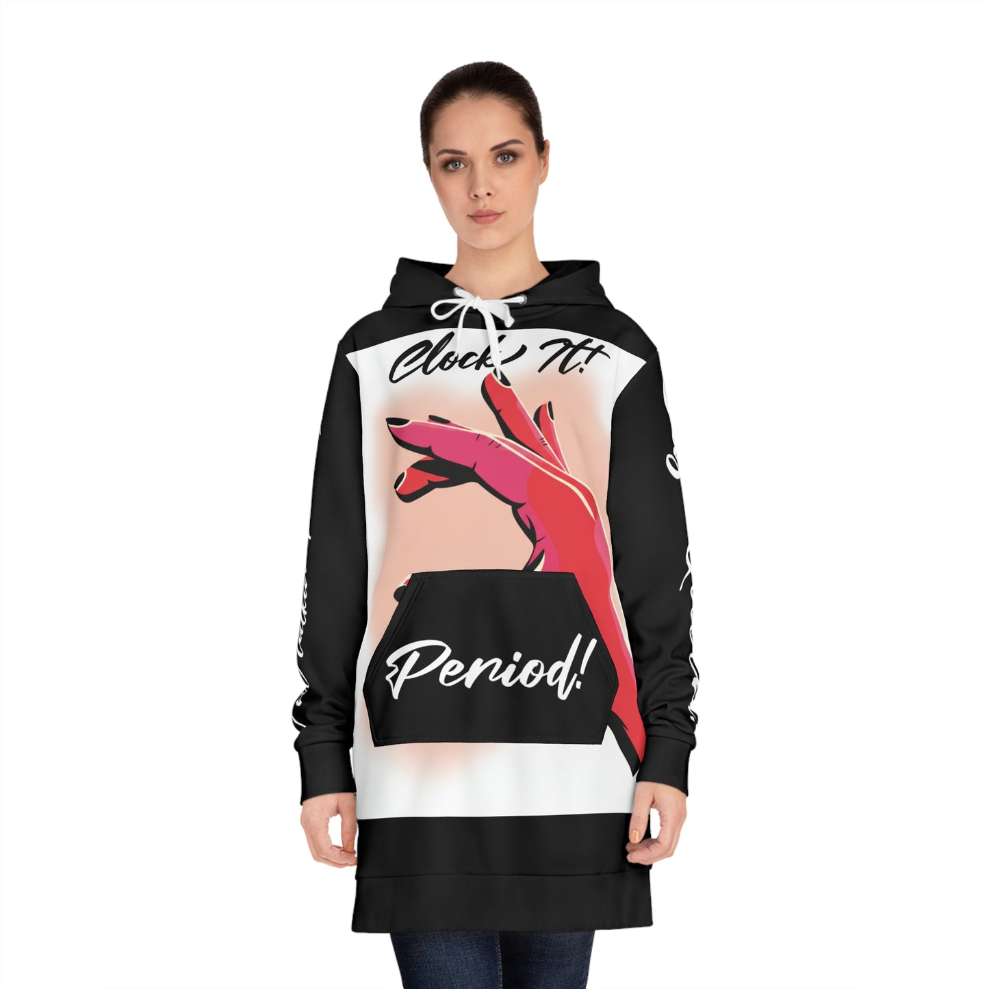 "clock it" droodie (dress + hoodie)