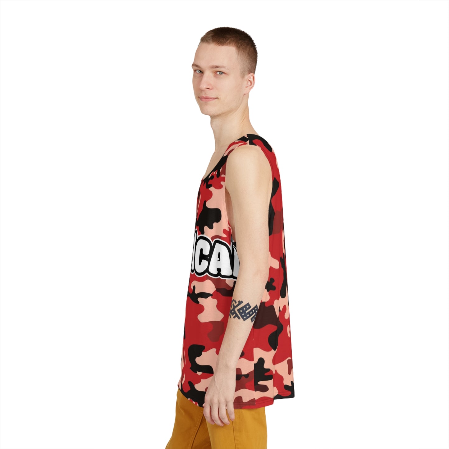 red camo men's tank top