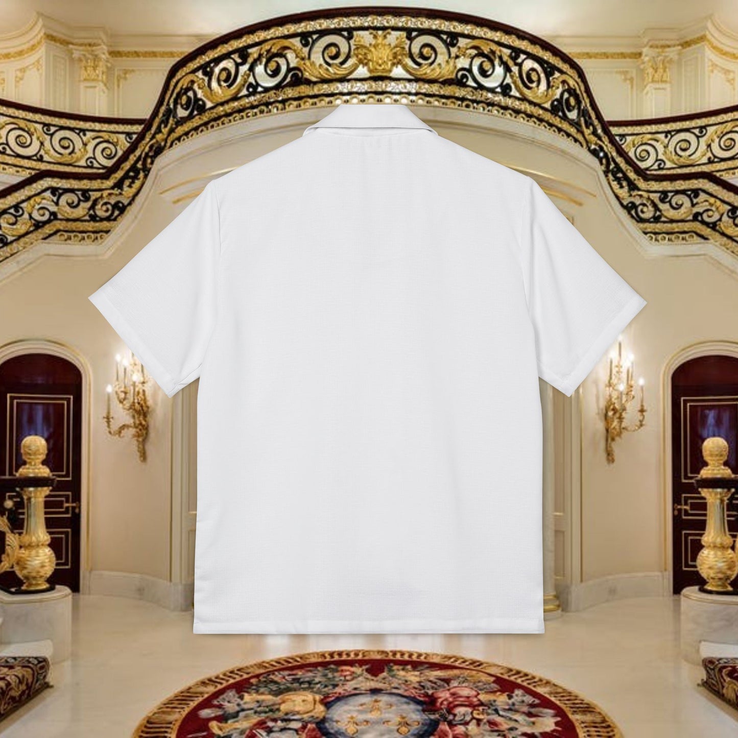 abstract face art hawaiian camp shirt