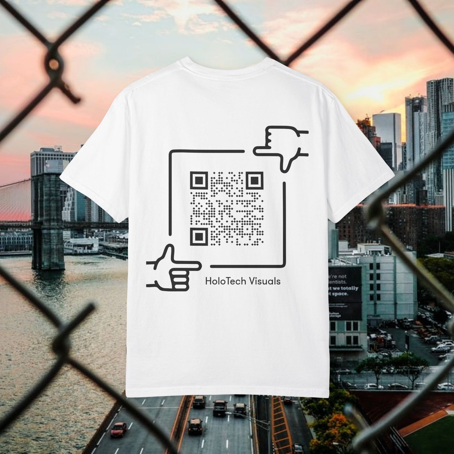 urban graphic t-shirt: fresh style & qr code