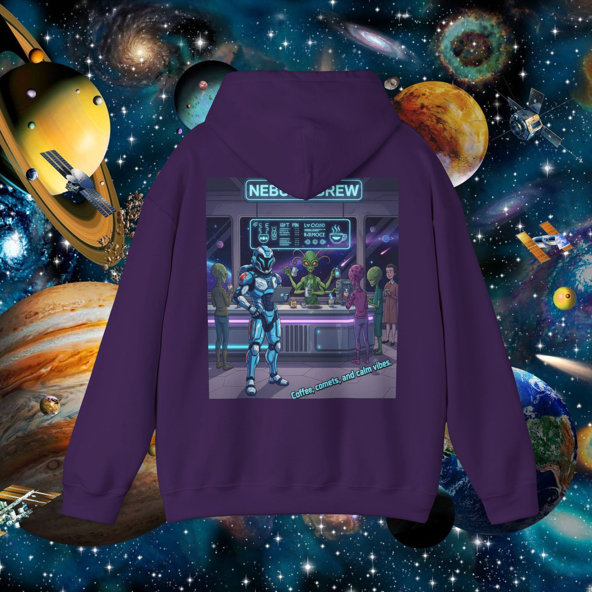 Space Street Hoodie Retro Sci-Fi | Chill Society Space Hoodie | Unisex Sci-Fi Pullover | Retro Streetwear Hoodie | Space Graphic Unisex Hoodie