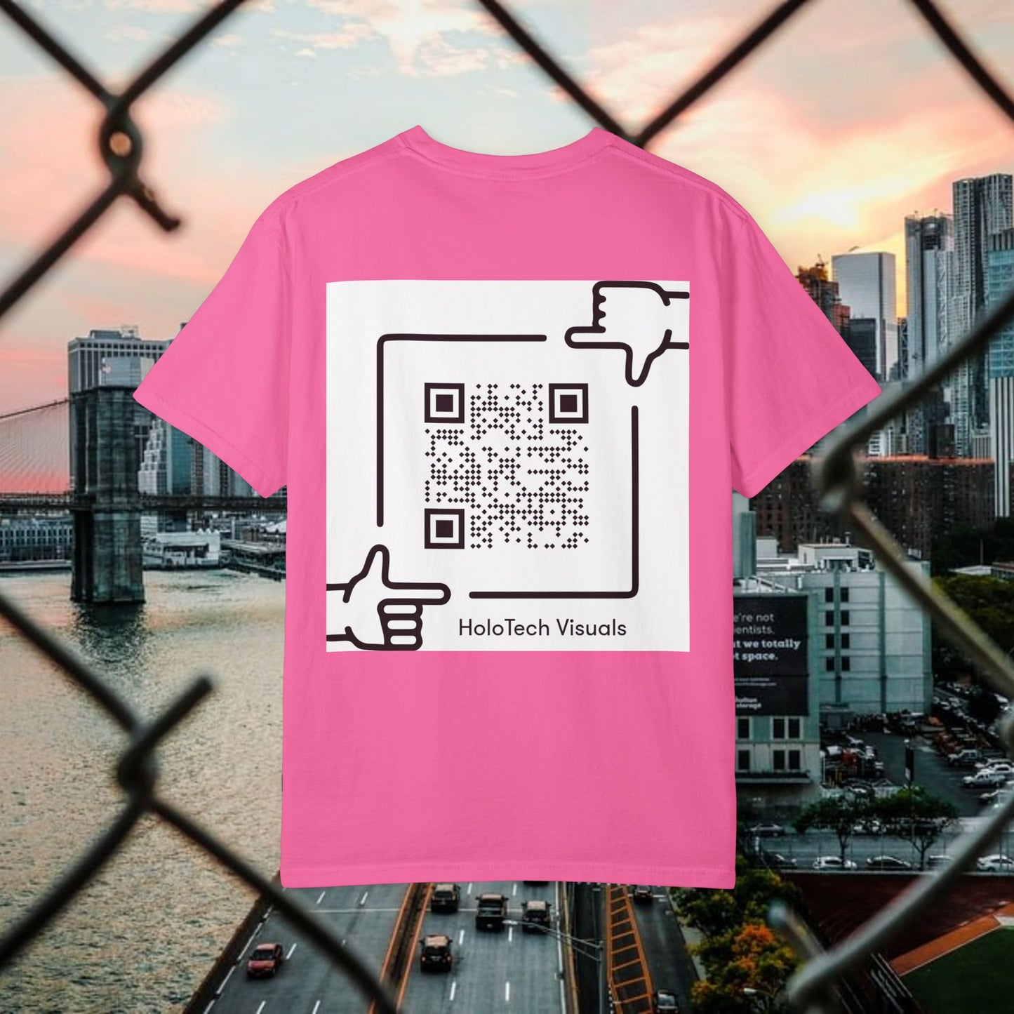 urban graphic t-shirt: fresh style & qr code