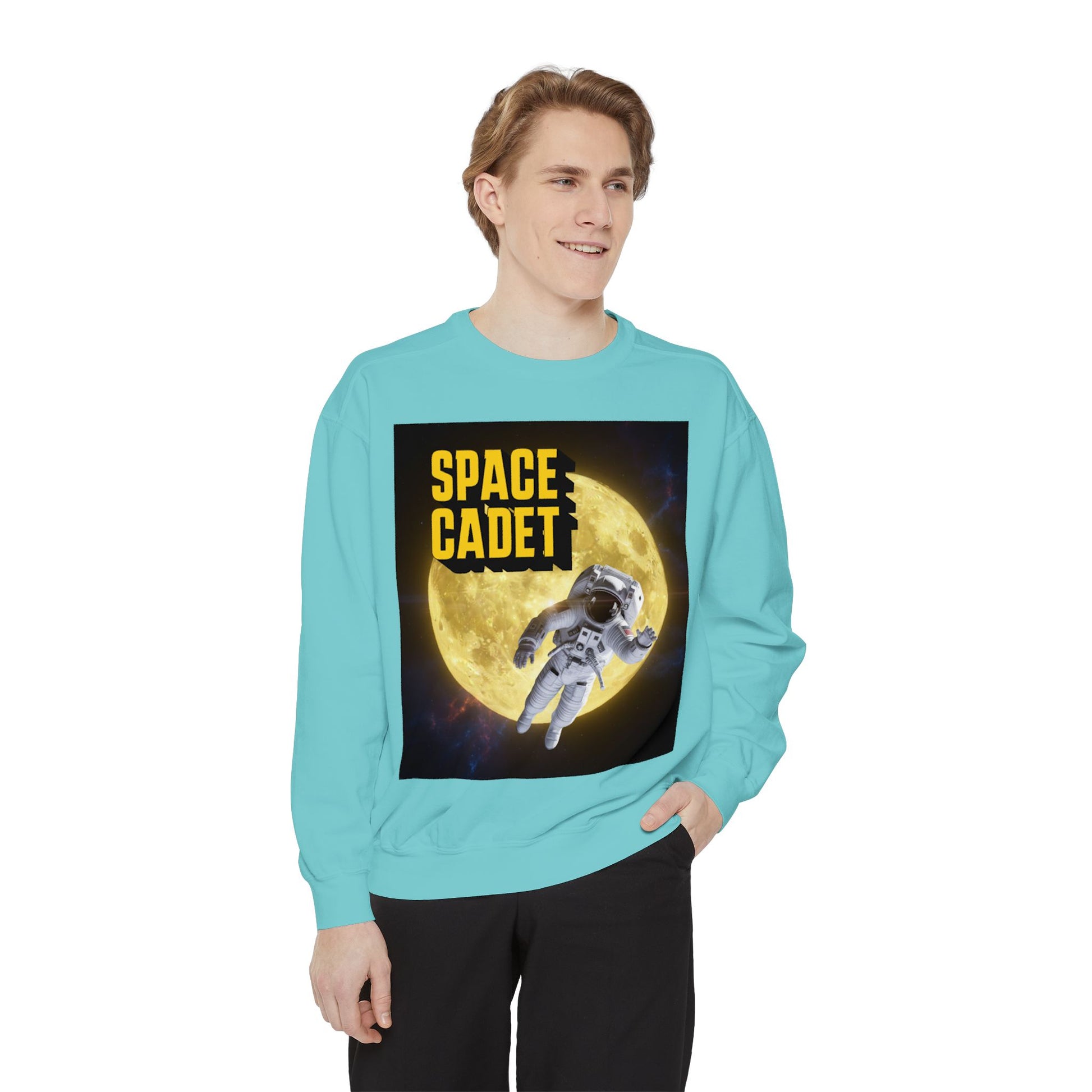 Space Cadet Sweatshirt Astronaut Moon | Chill Society Space Crewneck | Unisex Graphic Sweatshirt | Moon Graphic Streetwear Pullover | Astronaut Streetwear Sweatshirt