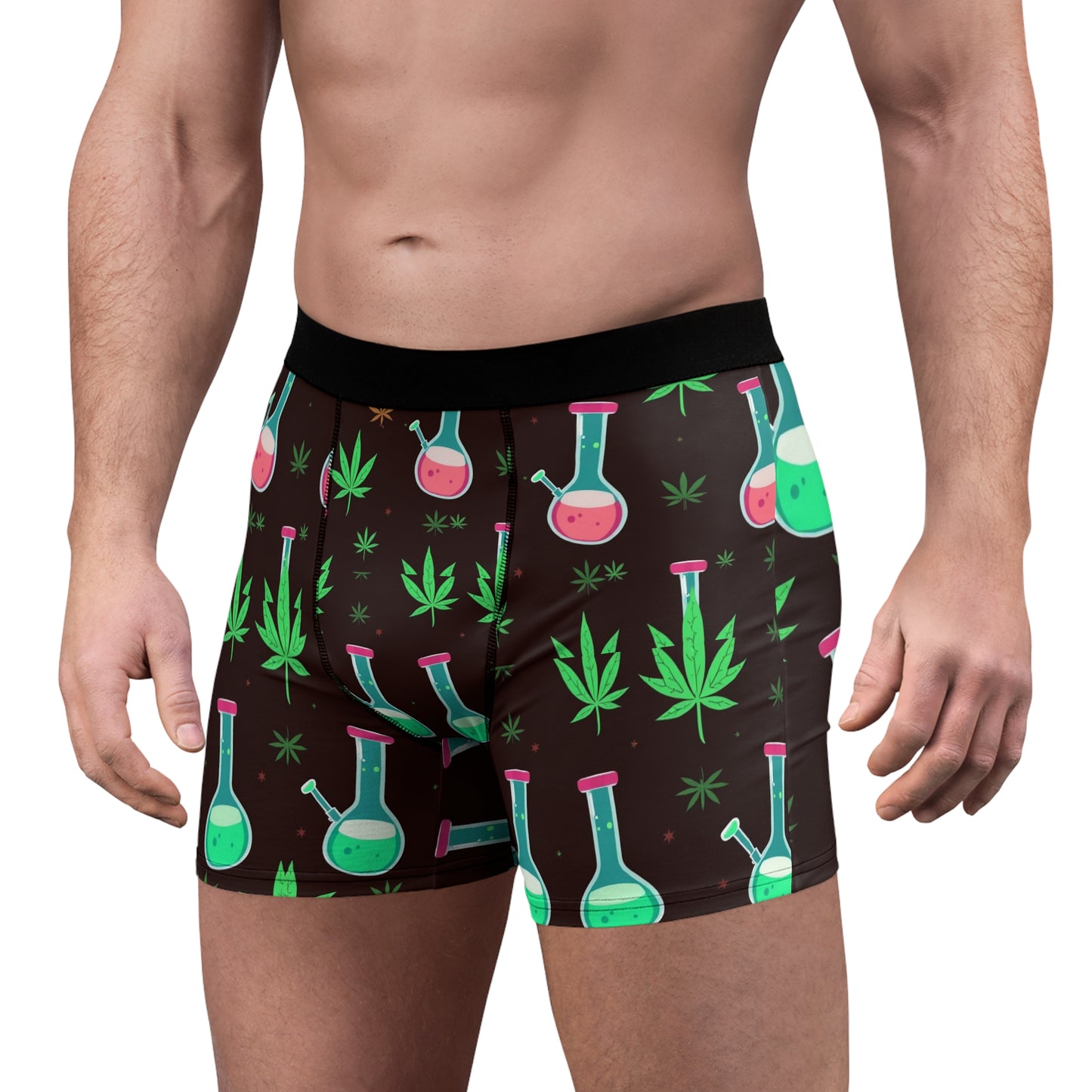 cannabis & beaker pattern boxer briefs