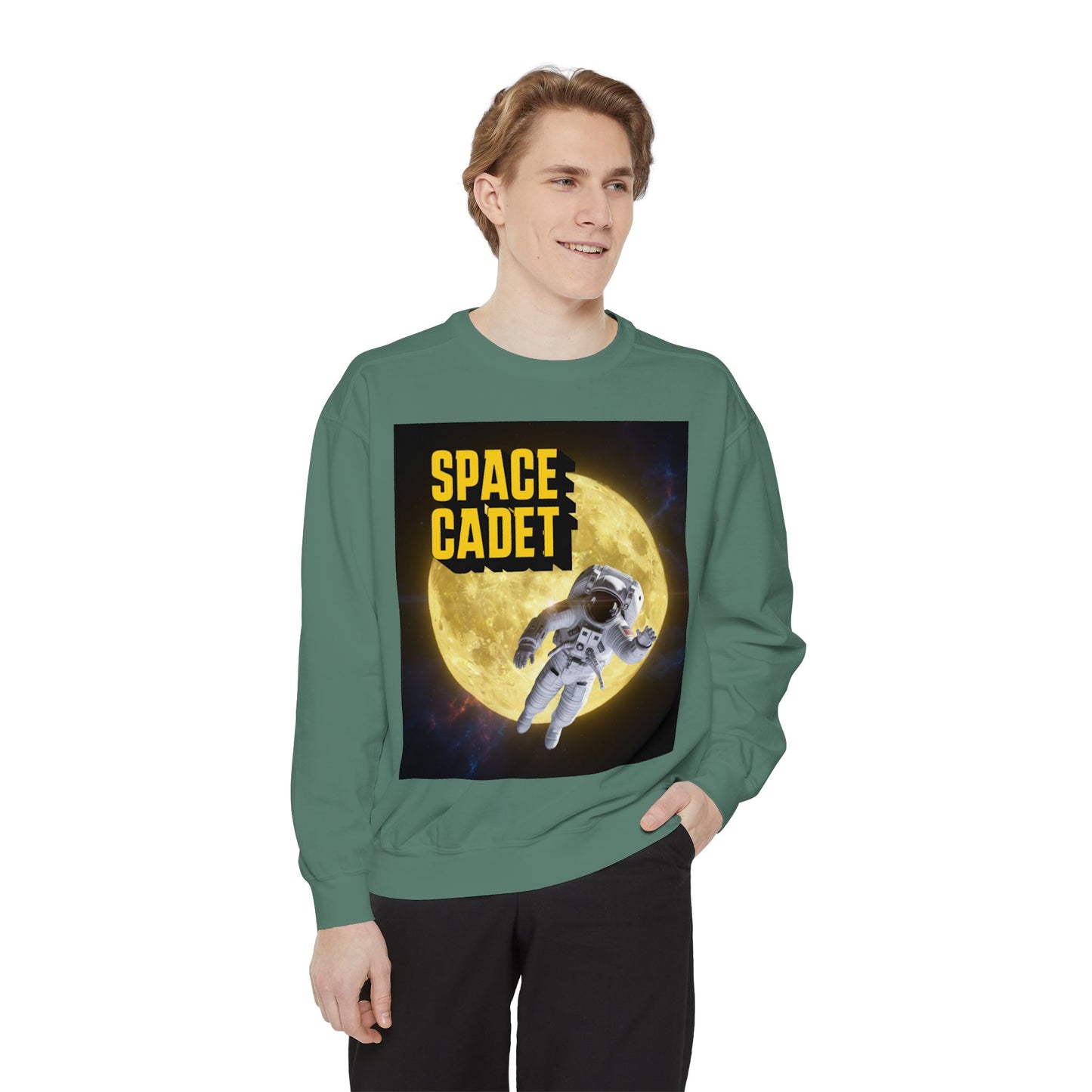 space cadet sweatshirt astronaut moon | chill society space crewneck | unisex graphic sweatshirt | moon graphic streetwear pullover | astronaut streetwear sweatshirt