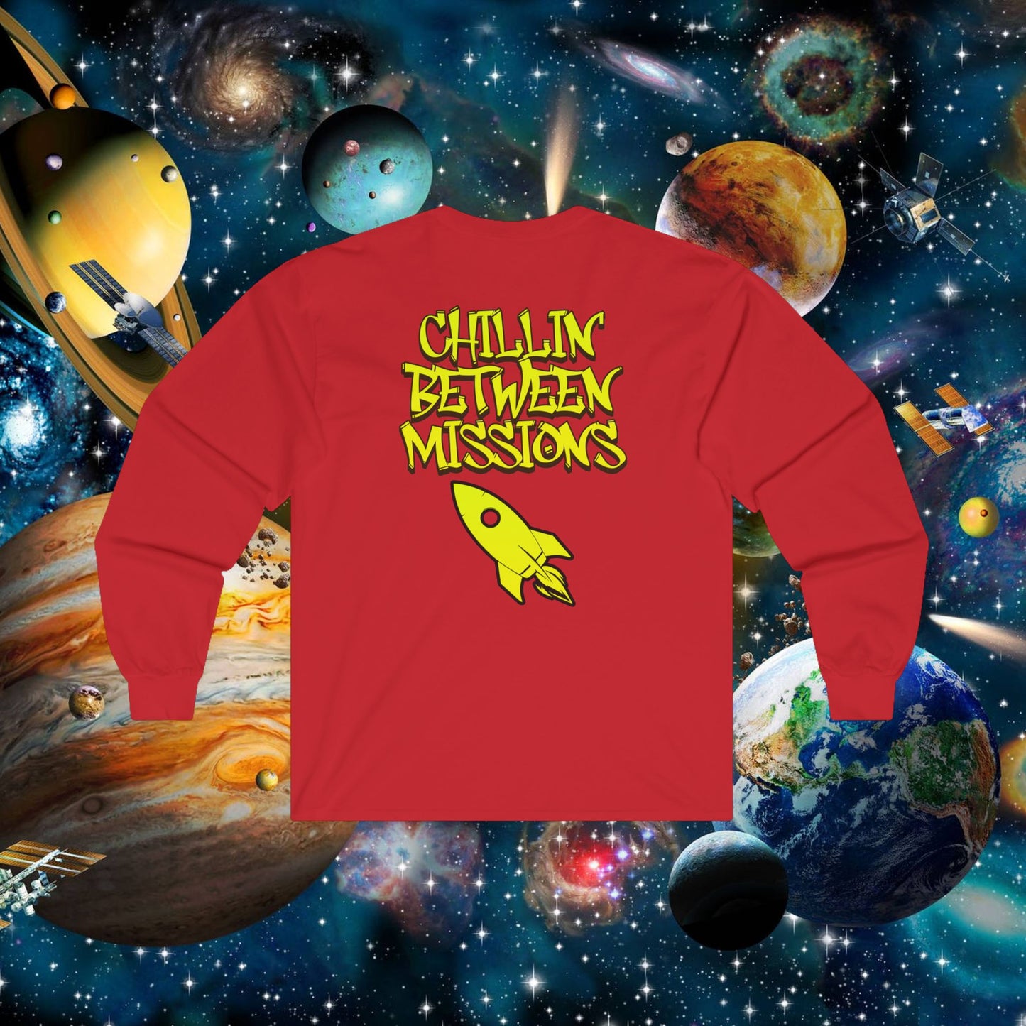 space cadet long sleeve tee unisex | chill society space tee | unisex sci-fi graphic shirt | space mission long sleeve tee | casual space streetwear tee