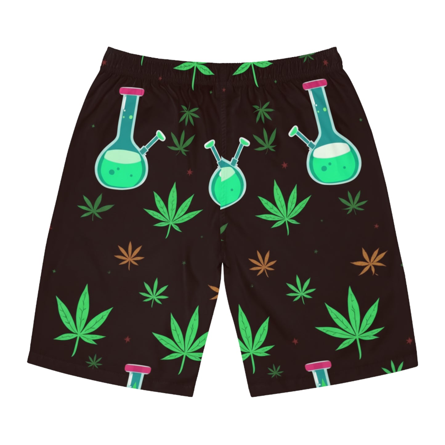 cannabis bong pattern board shorts