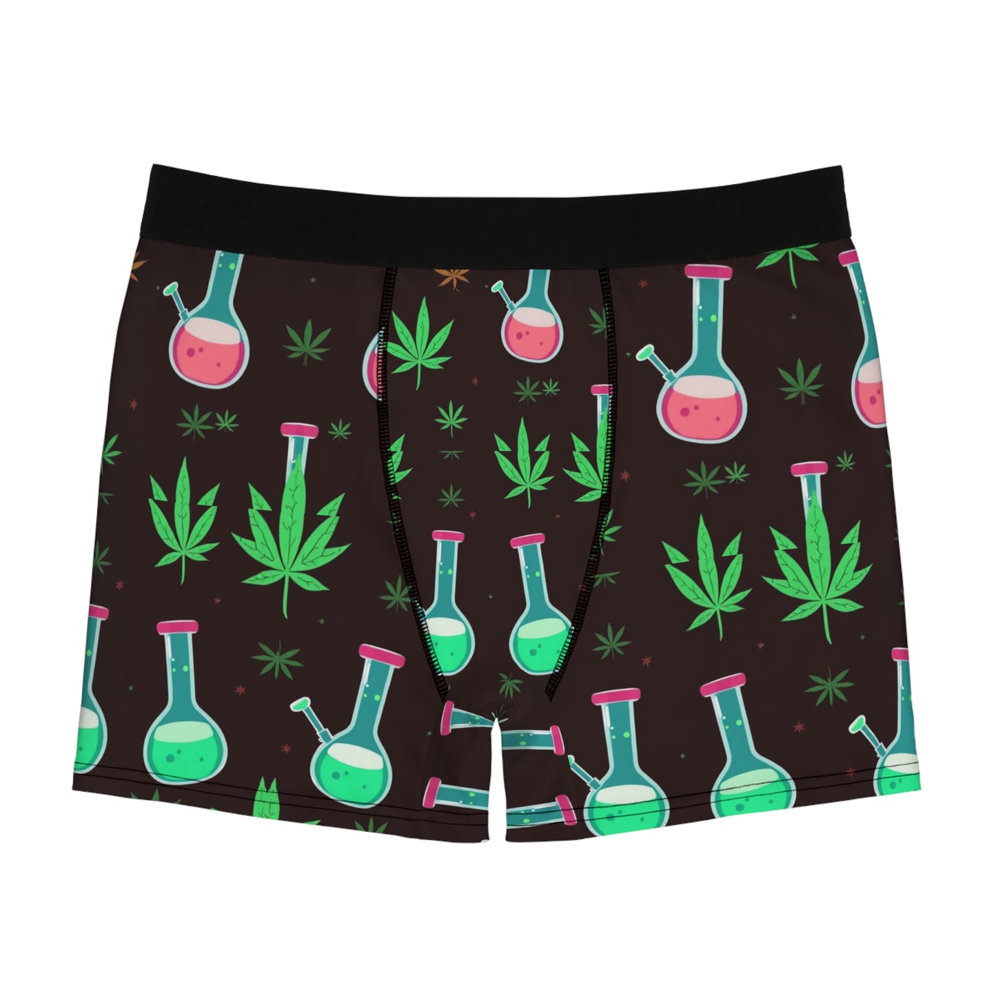 cannabis & beaker pattern boxer briefs