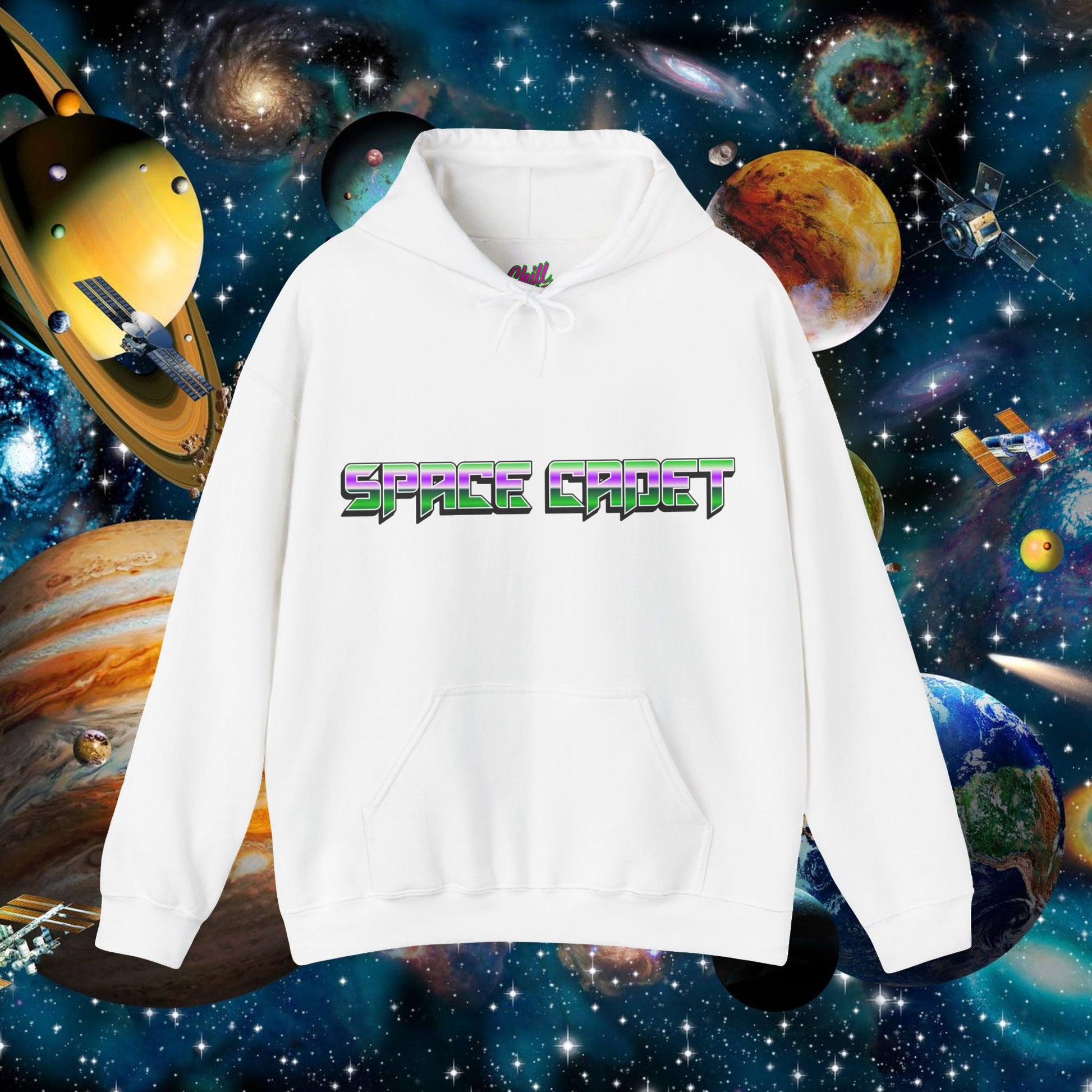Space Street Hoodie Retro Sci-Fi | Chill Society Space Hoodie | Unisex Sci-Fi Pullover | Retro Streetwear Hoodie | Space Graphic Unisex Hoodie
