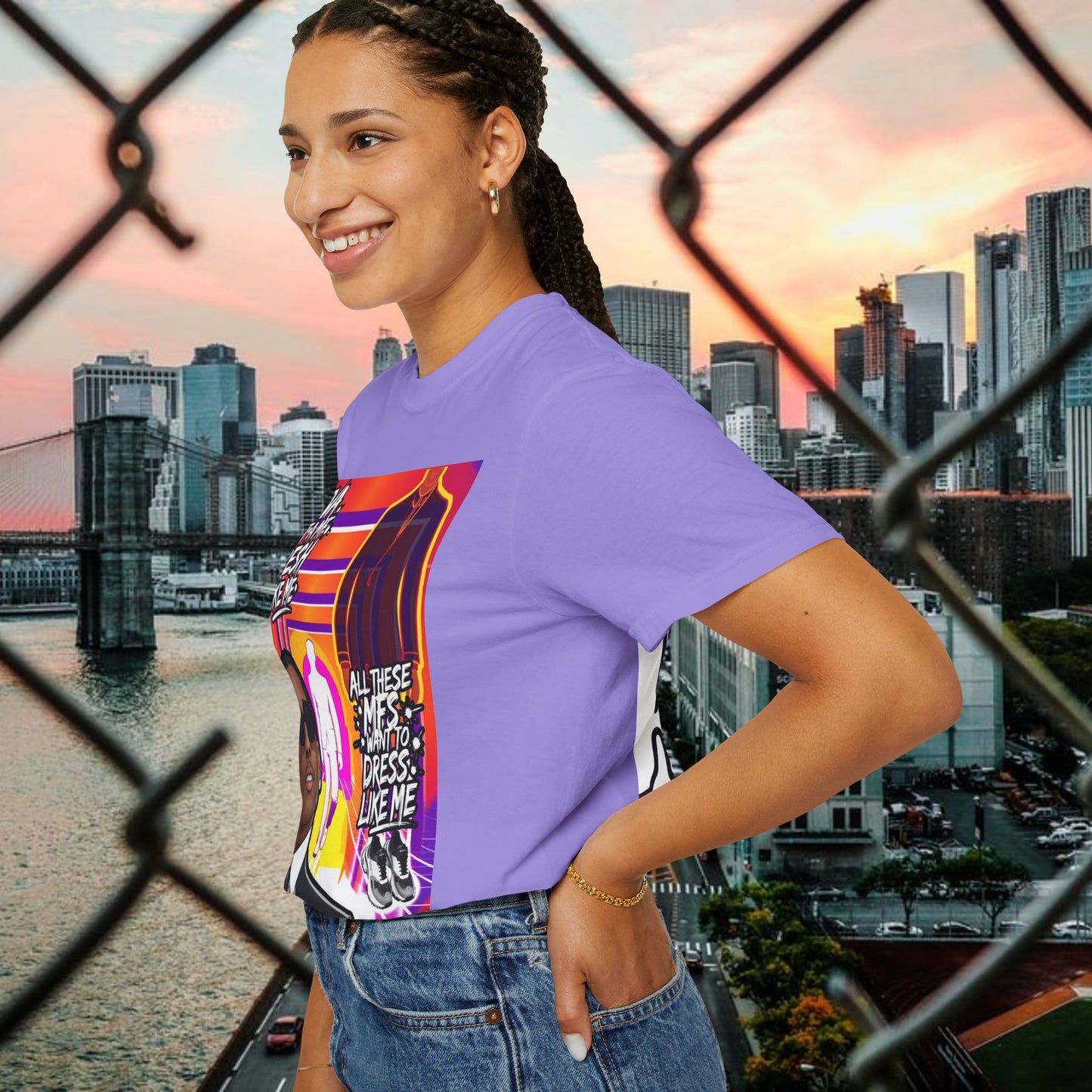 urban graphic t-shirt: fresh style & qr code