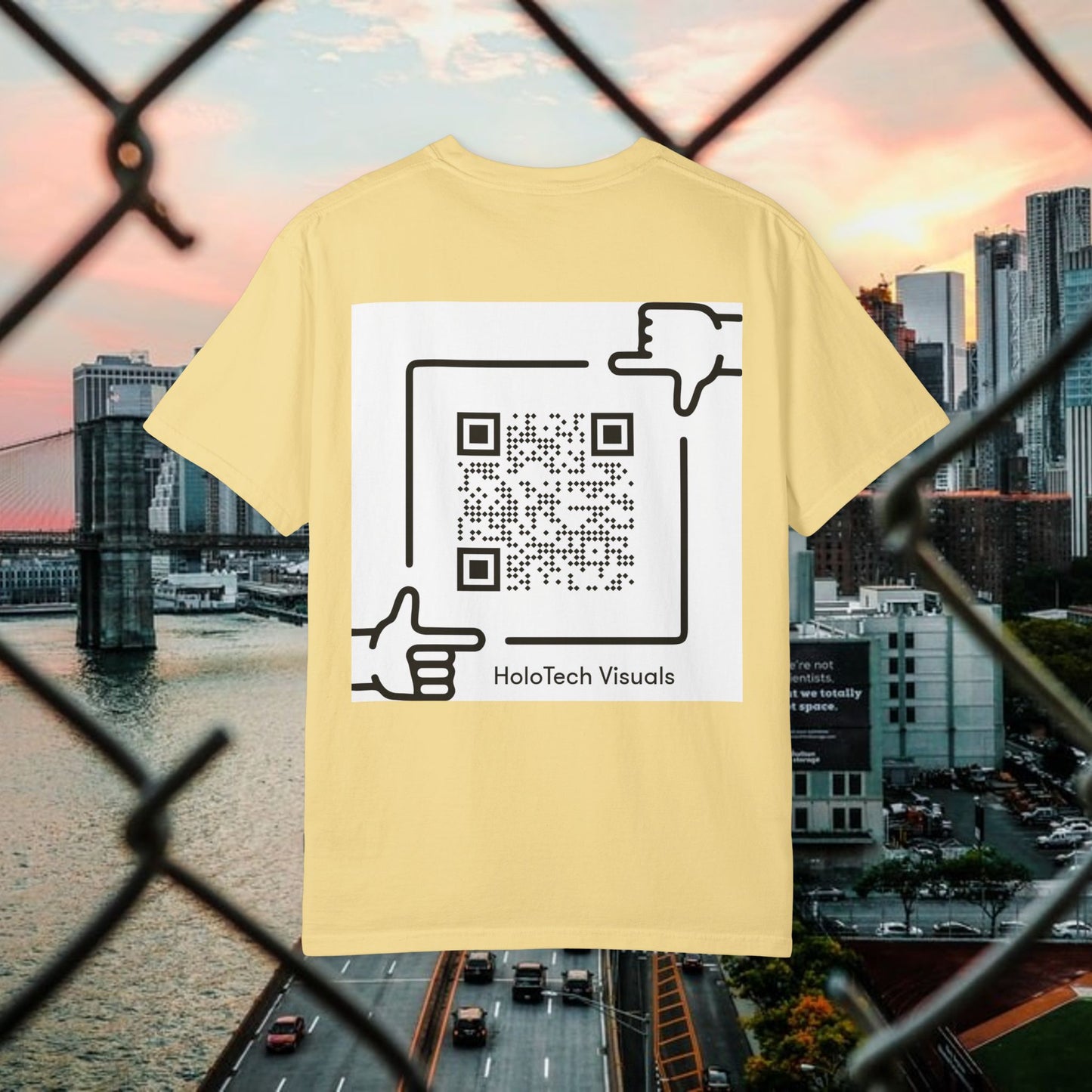 urban graphic t-shirt: fresh style & qr code