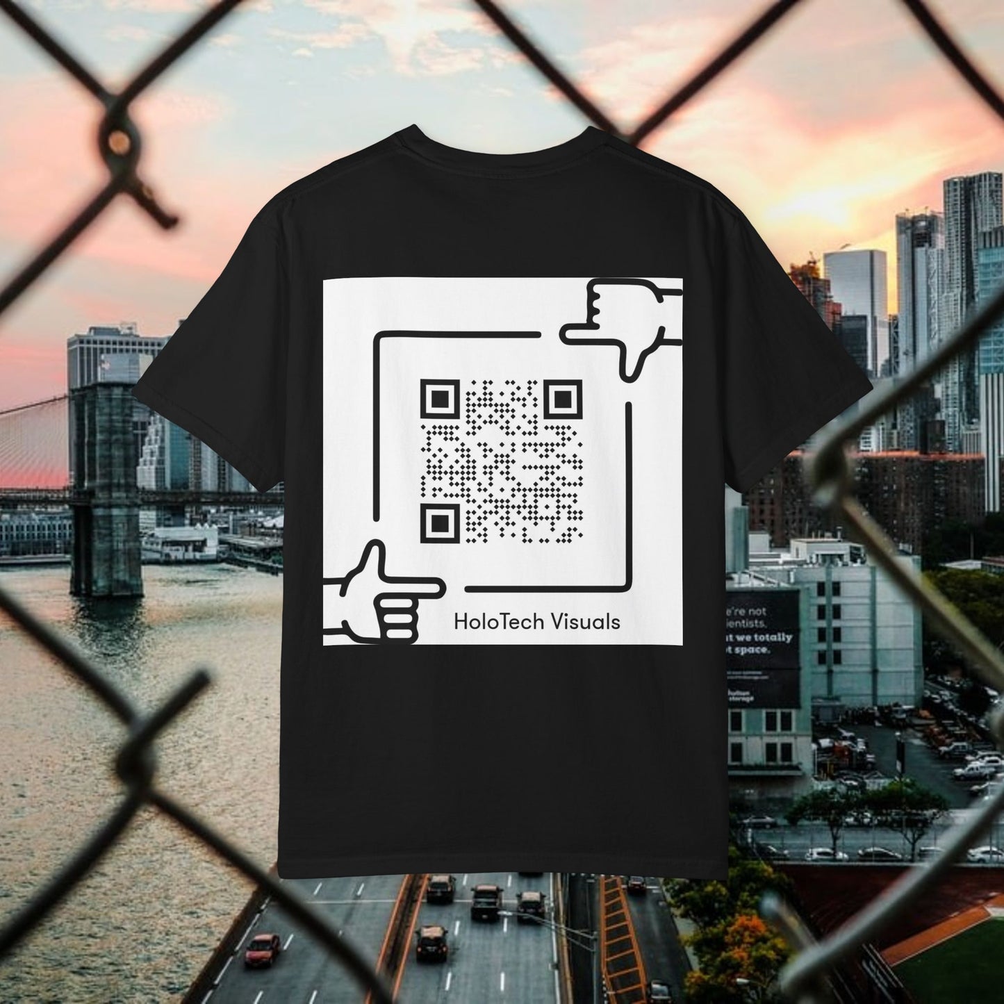 urban graphic t-shirt: fresh style & qr code