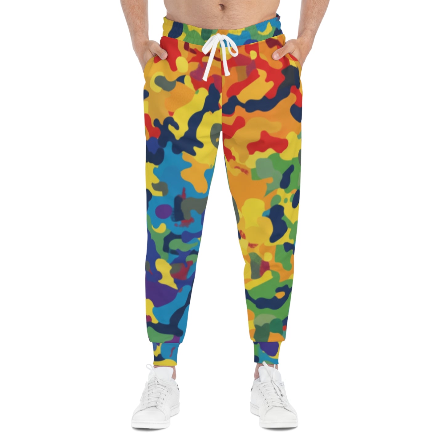 colorful camo "aoi hoshi" joggers