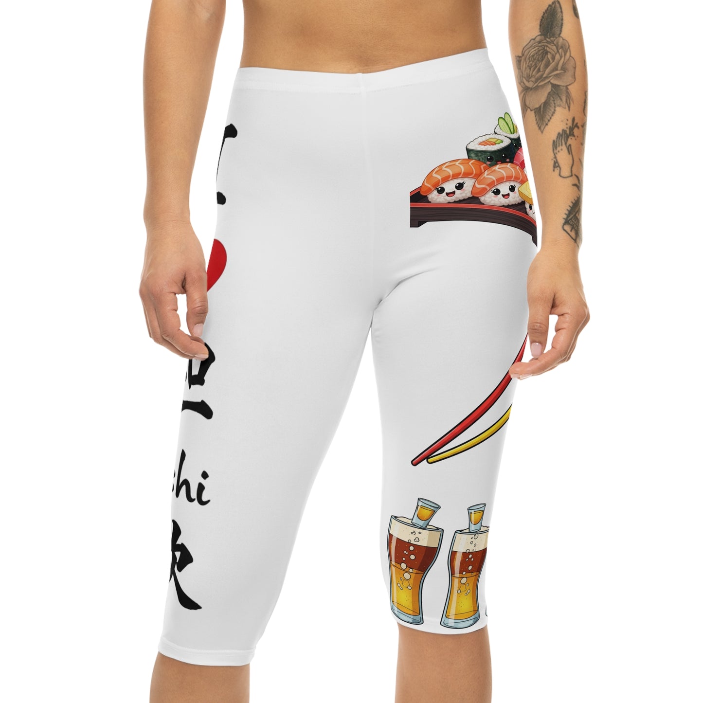 i heart sushi women's capri leggings