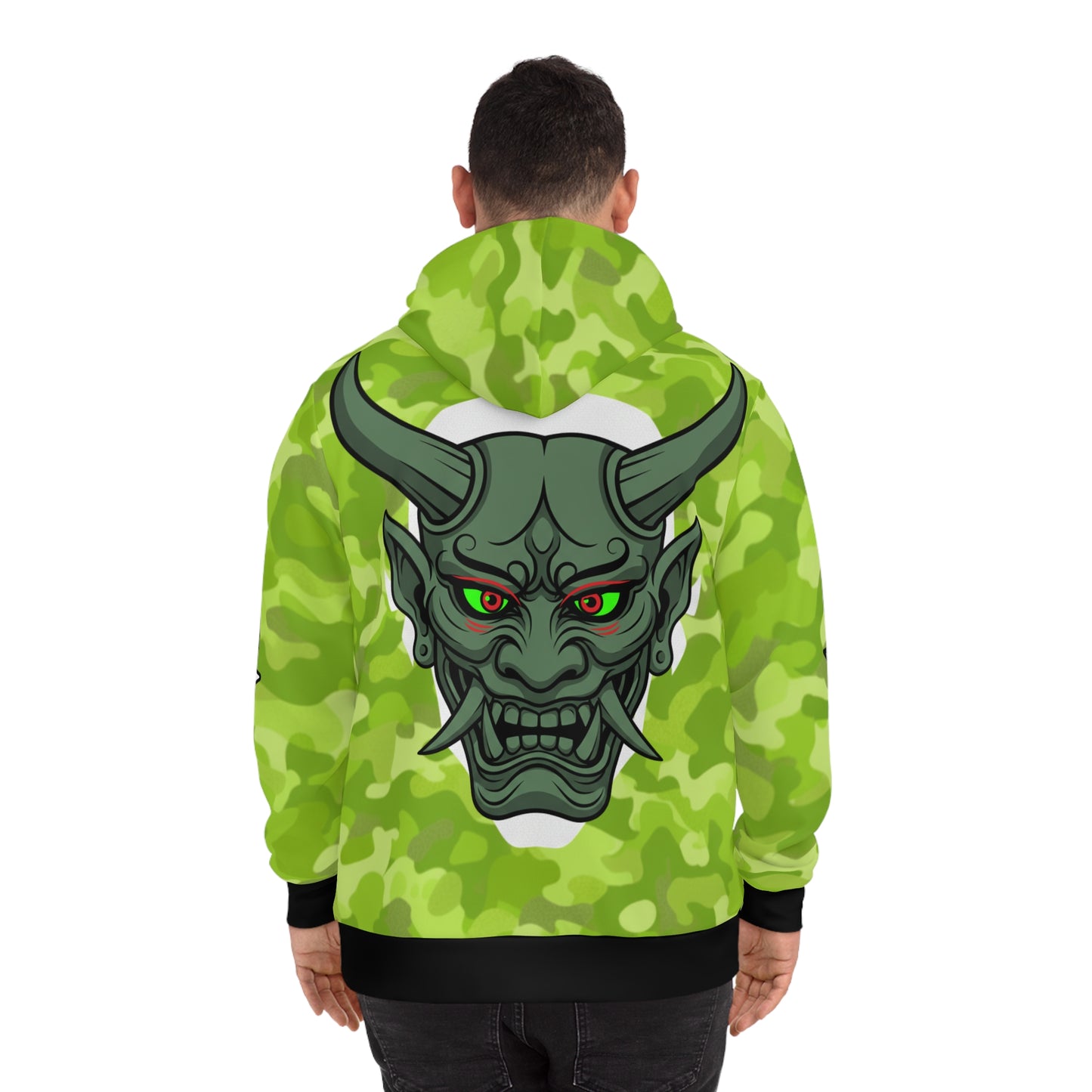 pear green camo "aoi hoshi" oni hoodie
