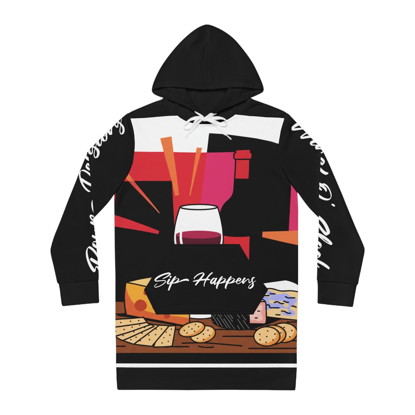 "sip happens" droodie (dress + hoodie)
