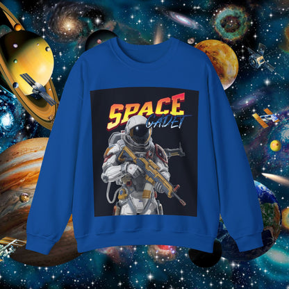 Space Cadet Crewneck Sweatshirt — Retro Astronaut Graphic