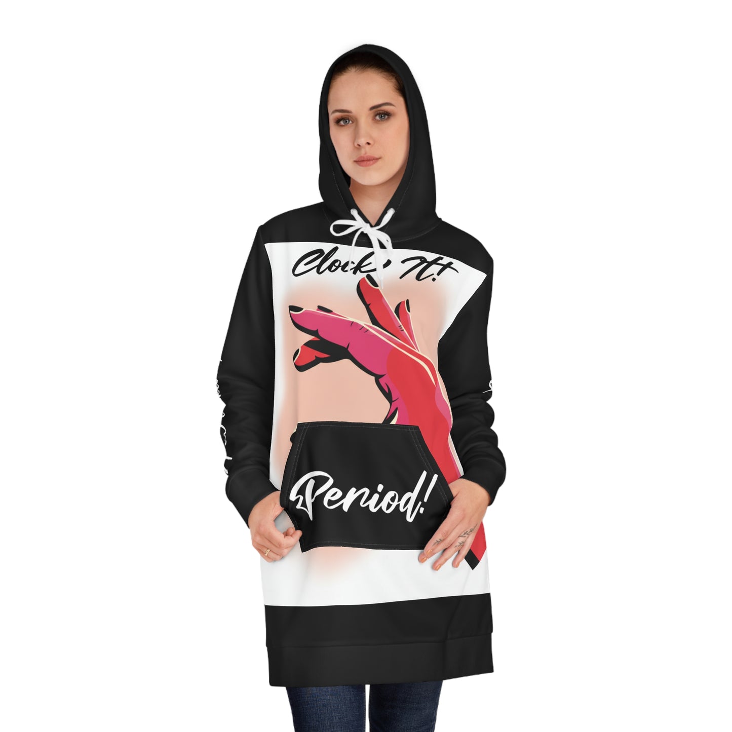 "clock it" droodie (dress + hoodie)