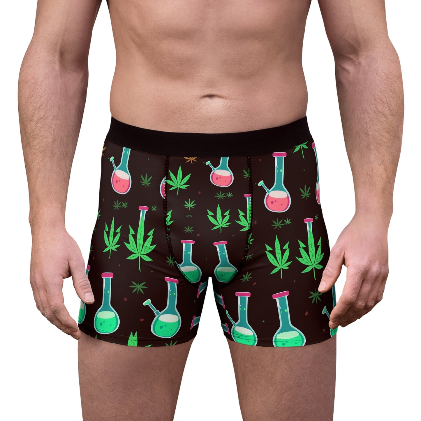 cannabis & beaker pattern boxer briefs