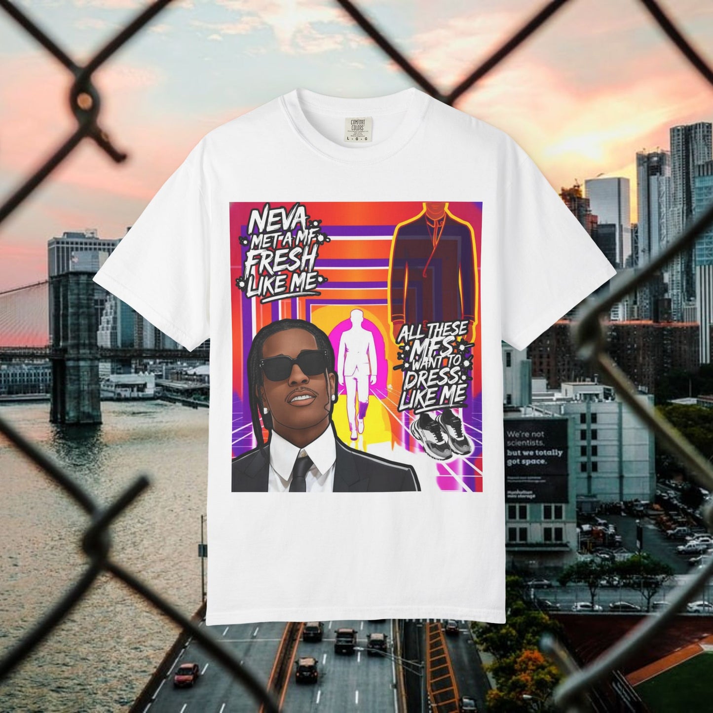 urban graphic t-shirt: fresh style & qr code