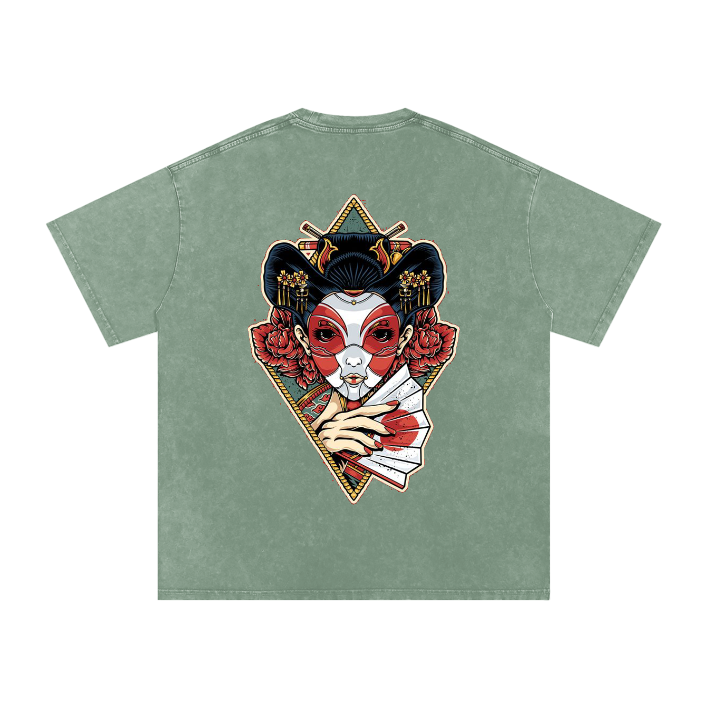 snow washed oversized cotton t-shirt