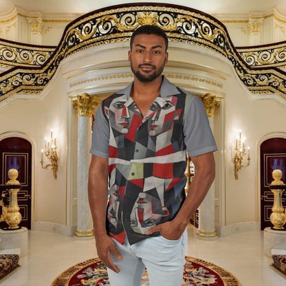 Cubist Faces Hawaiian Camp Shirt