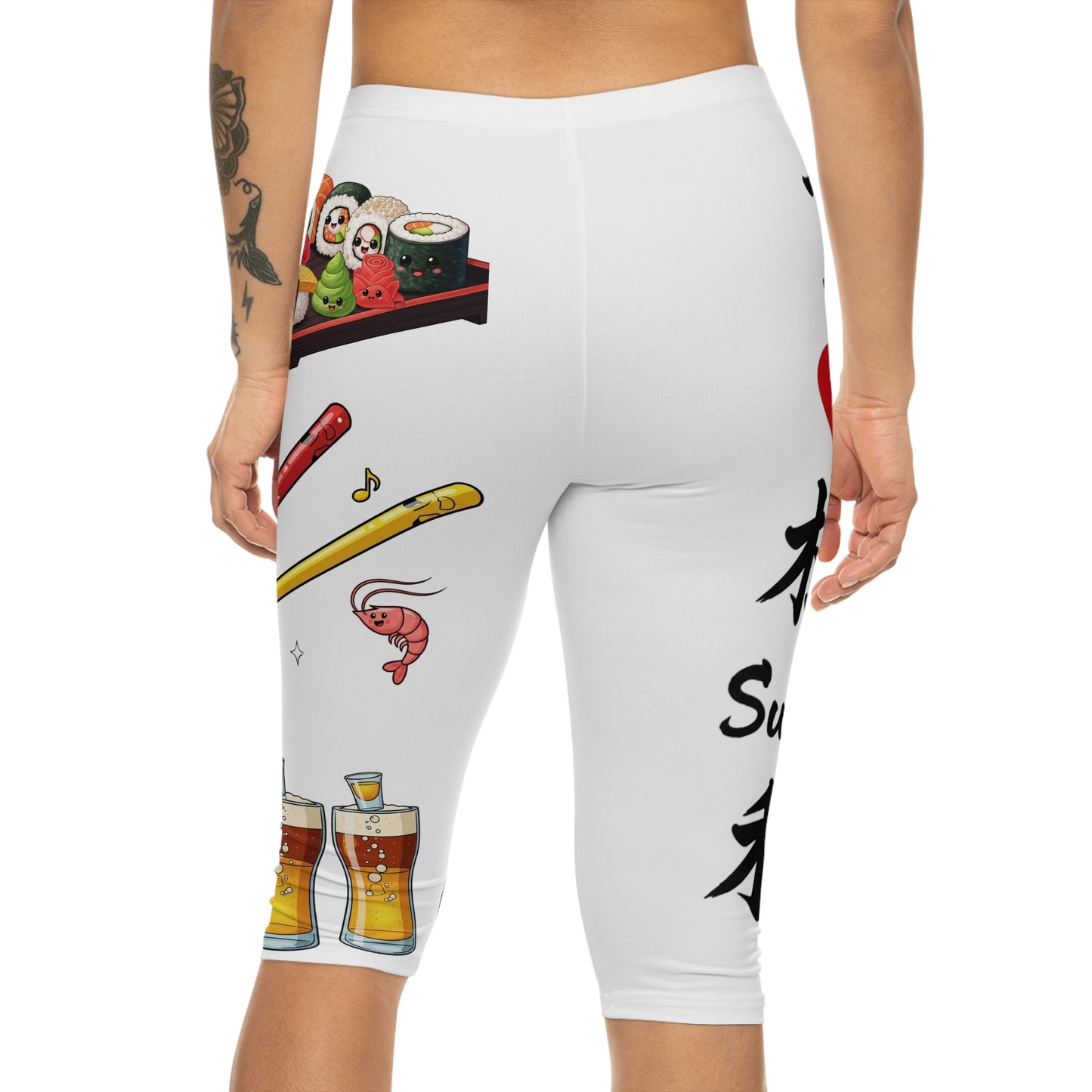 i heart sushi women's capri leggings
