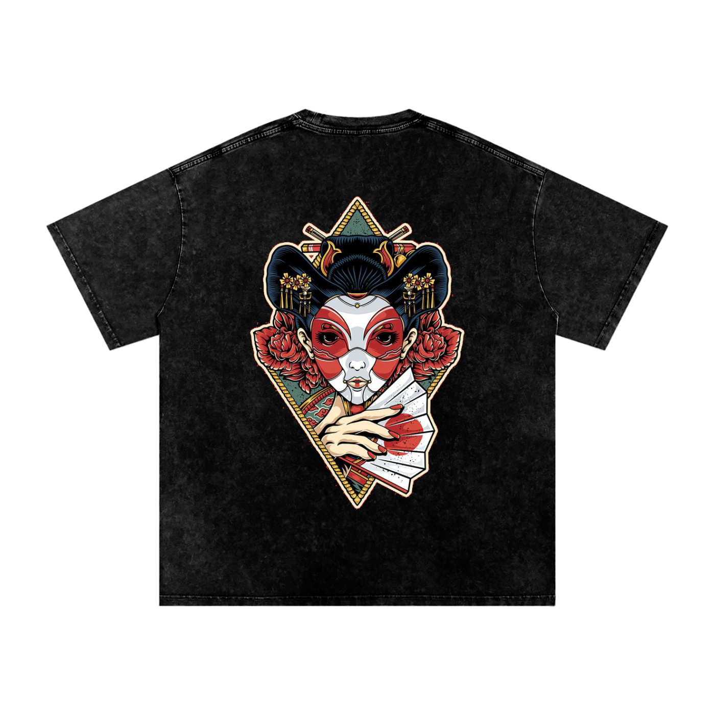 snow washed oversized cotton t-shirt