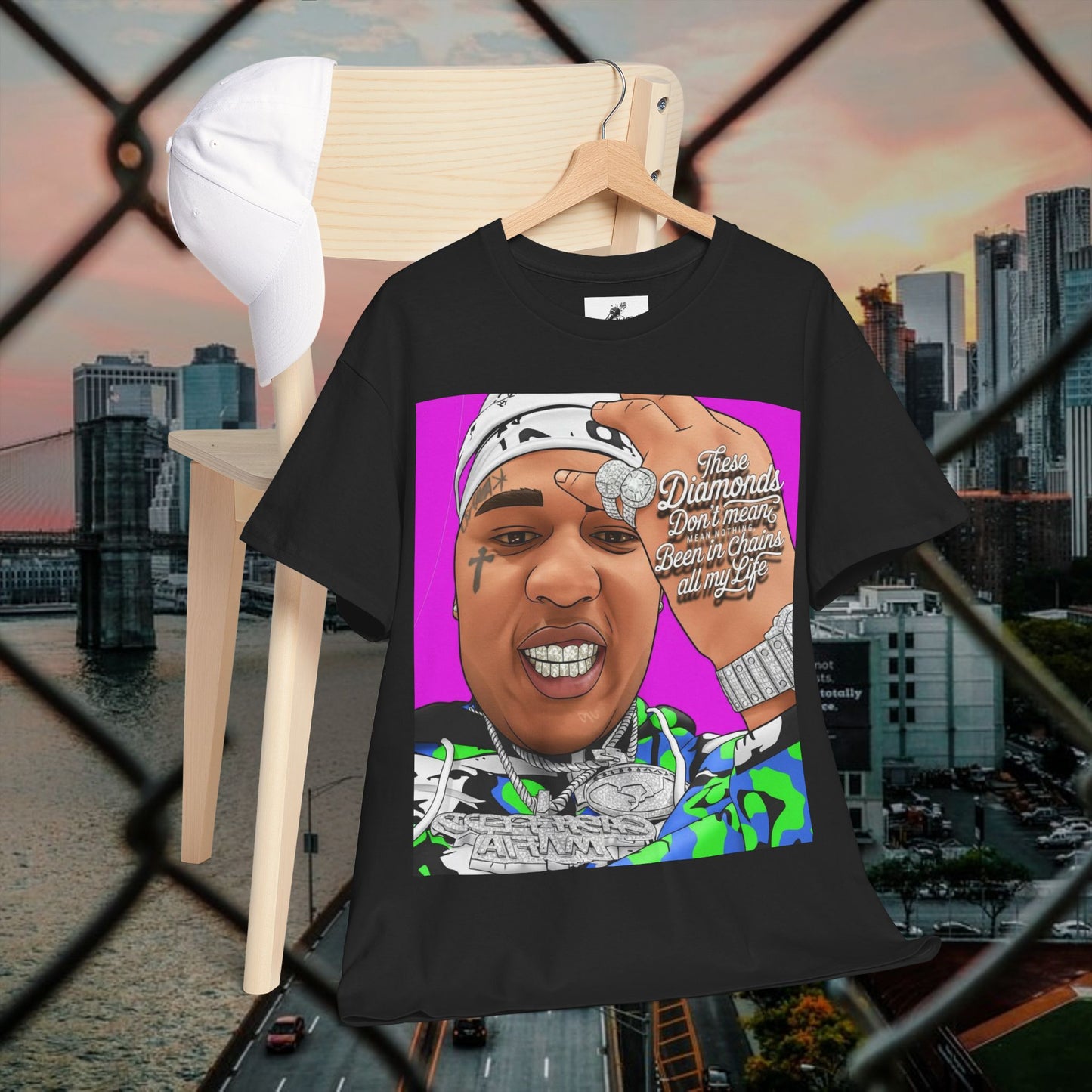 urban graphic t-shirt: fresh style & qr code