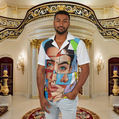 Abstract Face Art Hawaiian Camp Shirt