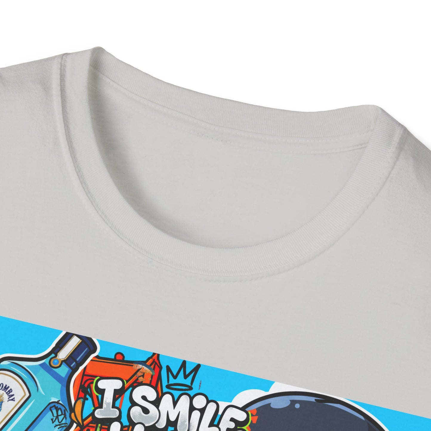 graphic tee — 'i smile while they stare and hate' tattooed rider