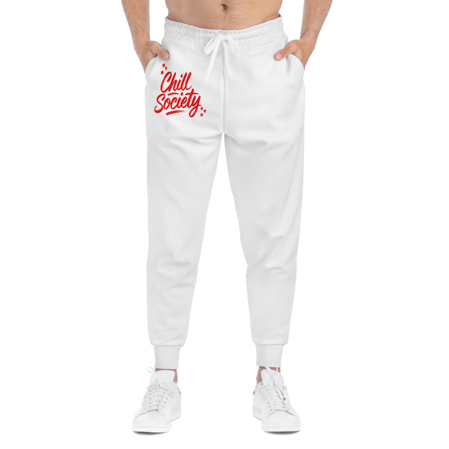 chill society star-print joggers | chill society graphic jogger pants | unisex star streetwear joggers | casual printed jogger pants | star pattern athletic joggers