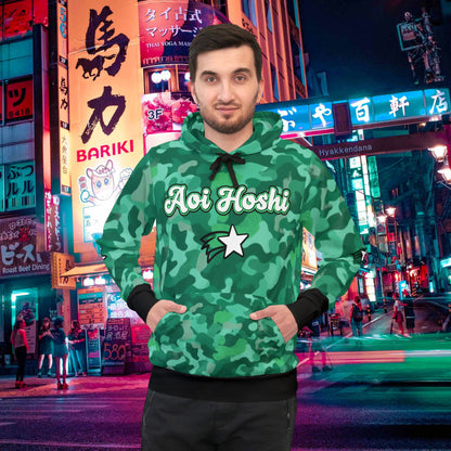 Teal Green Camo "Aoi Hoshi" Oni Hoodie