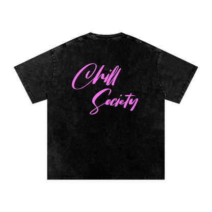 Snow Washed Oversized Cotton T-Shirt