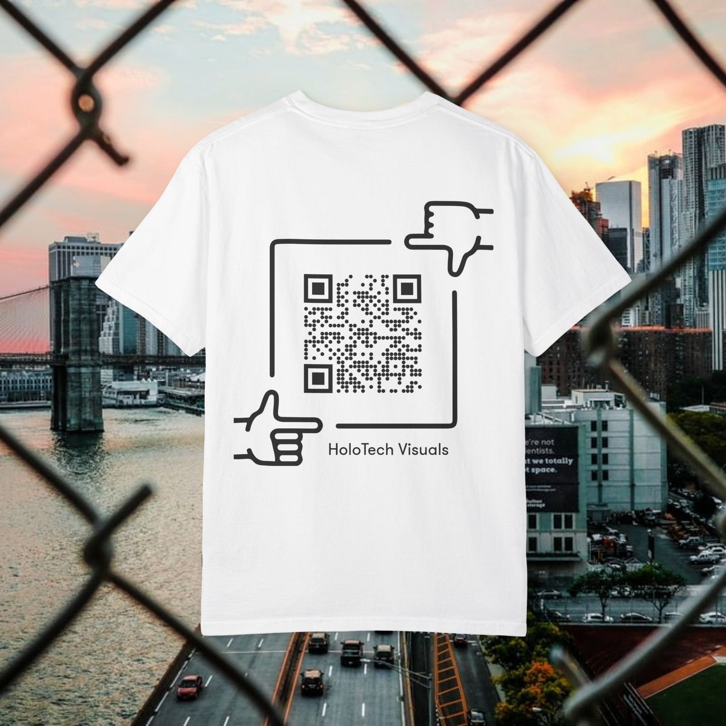 urban graphic t-shirt: fresh style & qr code