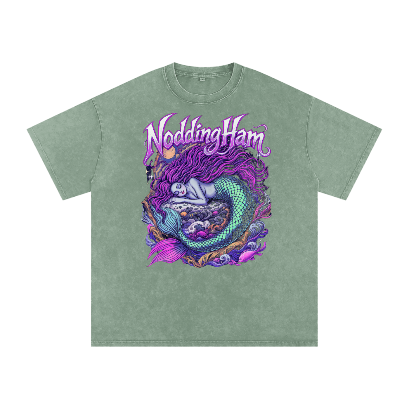 snow washed oversized cotton t-shirt