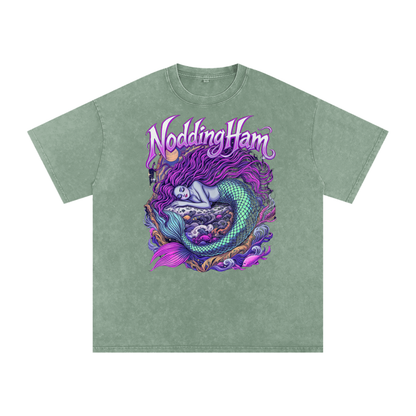 Snow Washed Oversized Cotton T-Shirt