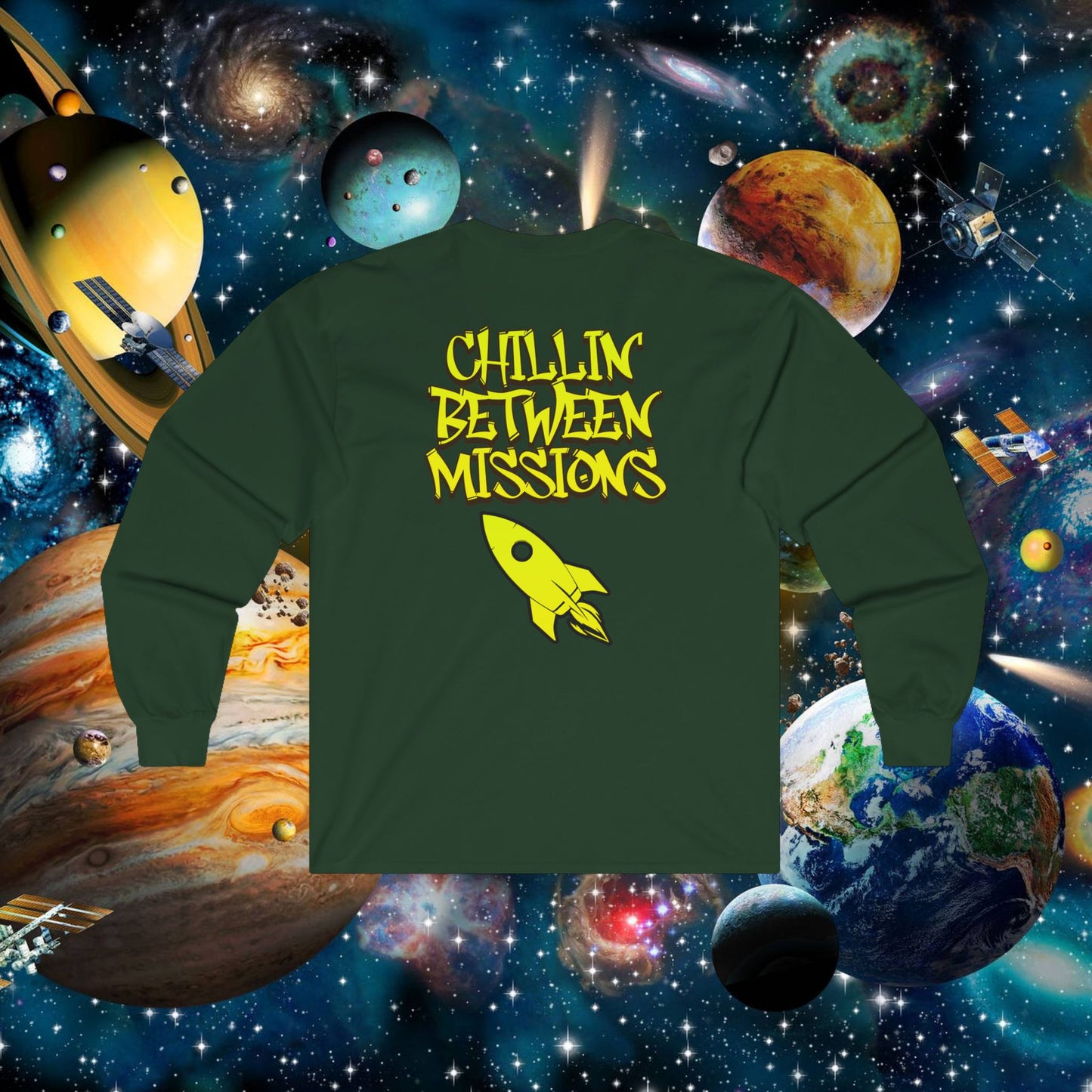 space cadet long sleeve tee unisex | chill society space tee | unisex sci-fi graphic shirt | space mission long sleeve tee | casual space streetwear tee