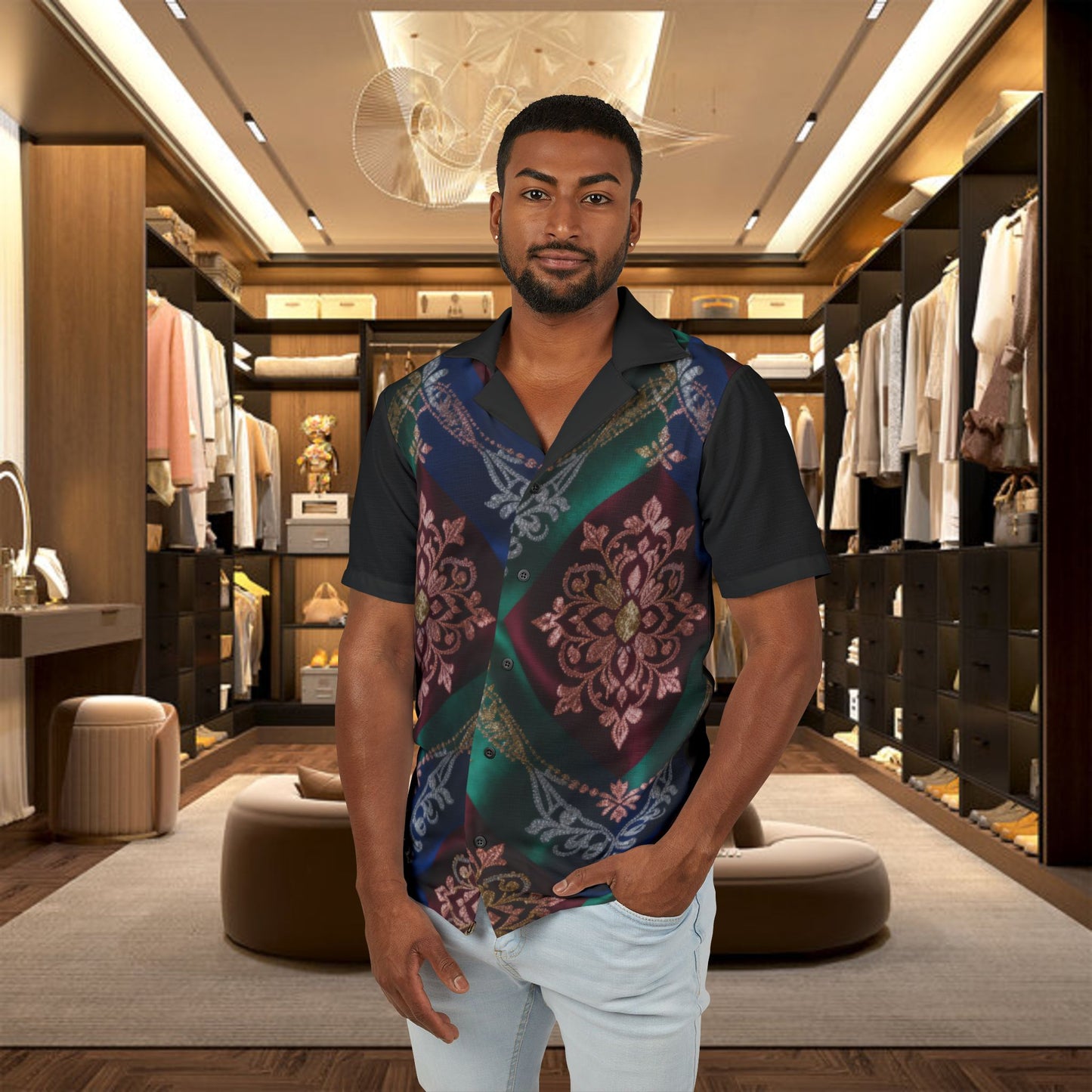 floral hawaiian camp shirt