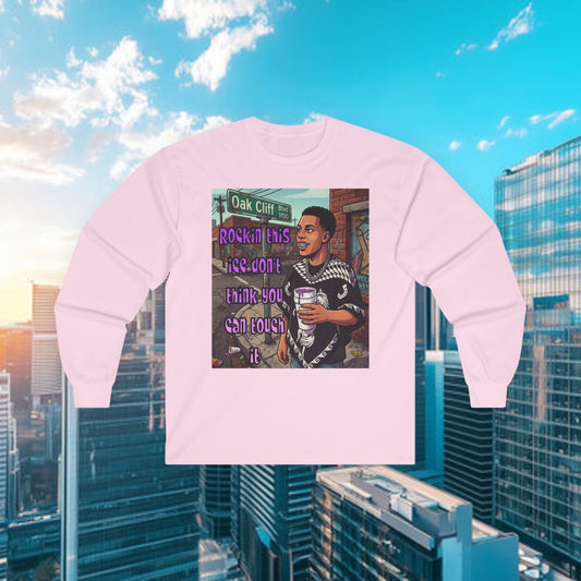 Long Sleeve Tee — Vintage Portrait with QR Code Graphic