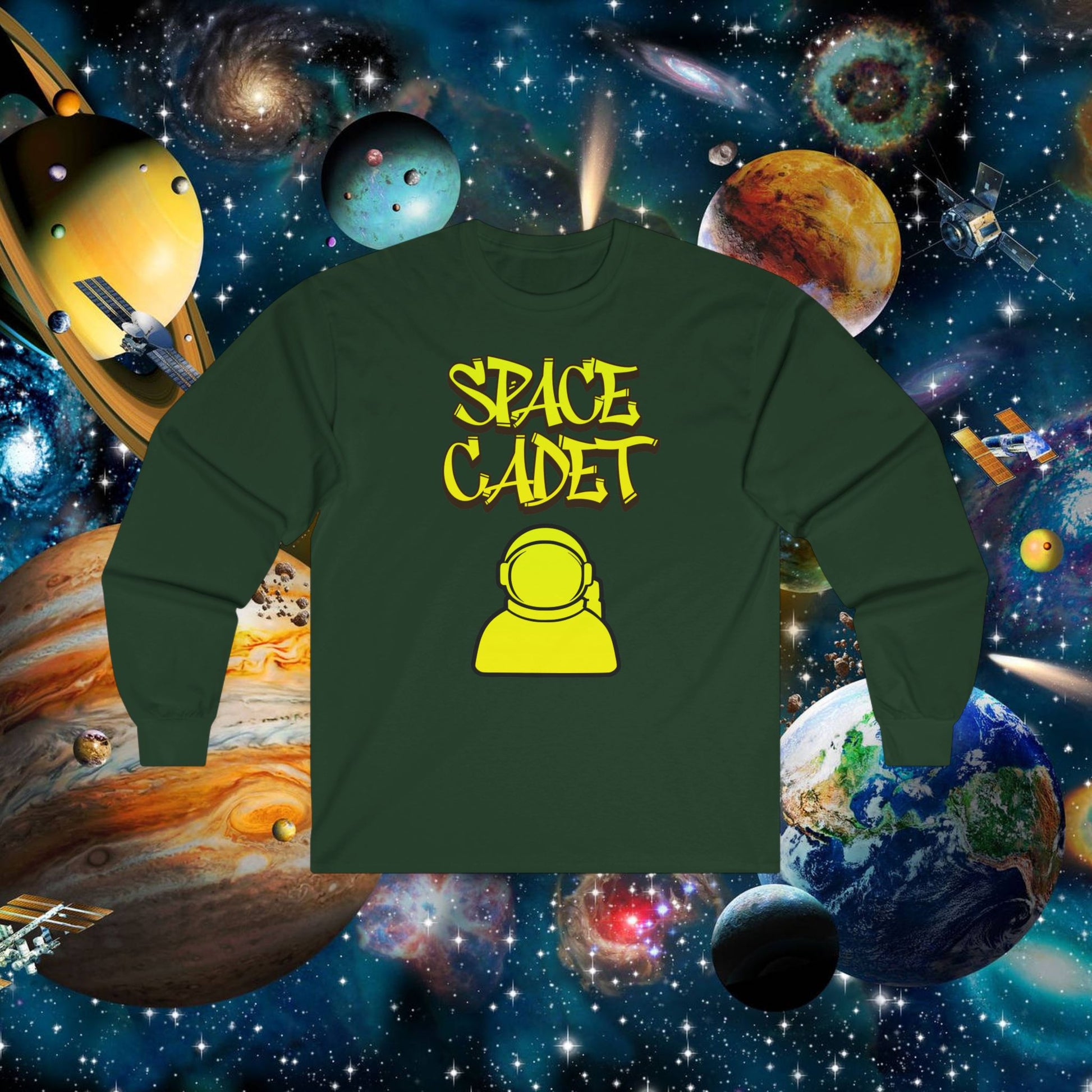 Space Cadet Long Sleeve Tee Unisex | Chill Society Space Tee | Unisex Sci-Fi Graphic Shirt | Space Mission Long Sleeve Tee | Casual Space Streetwear Tee
