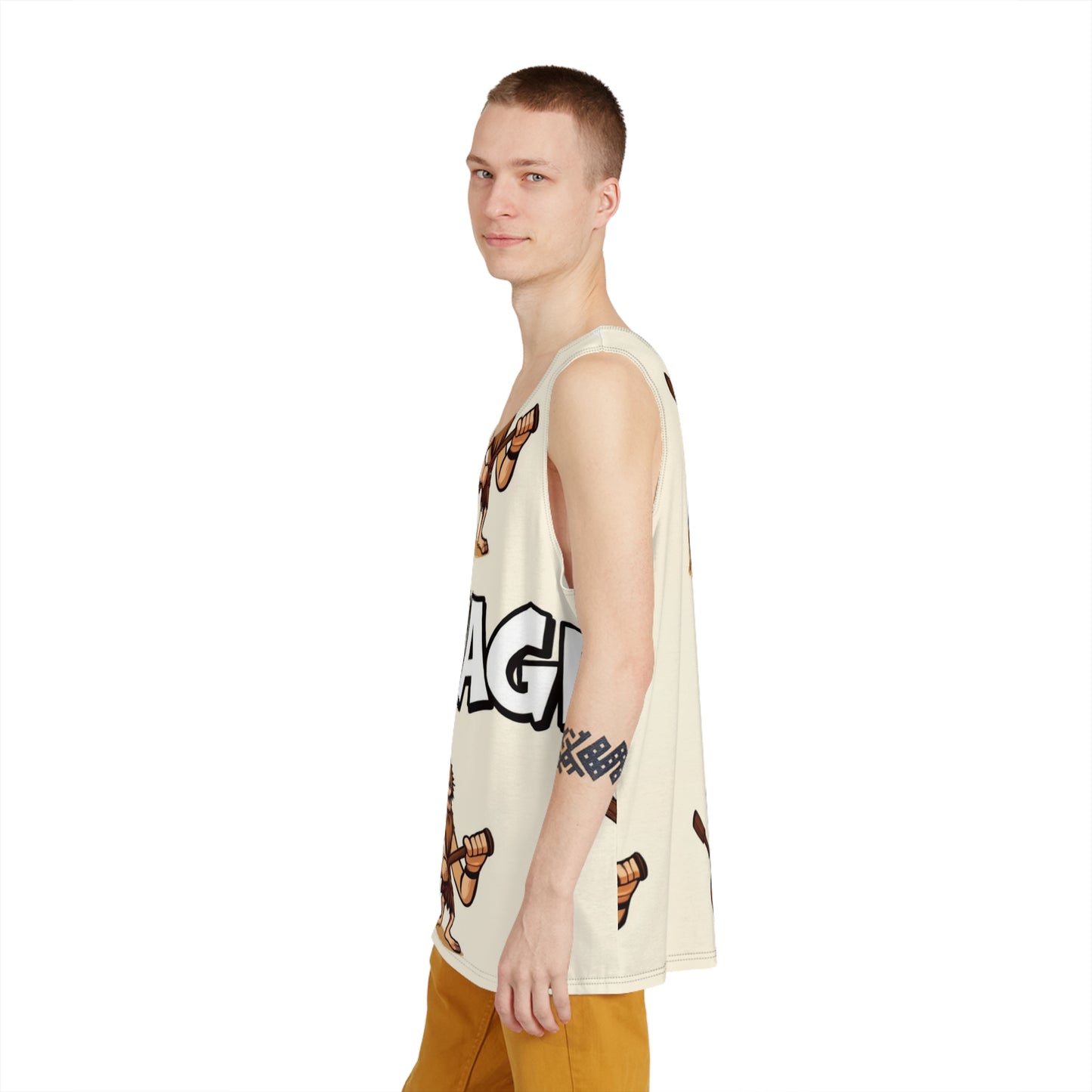 caveman pattern men’s tank top